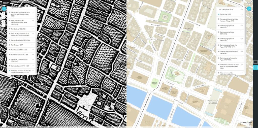 Il n'y a pas loin de 300 ans d'écart entre ces deux cartes.