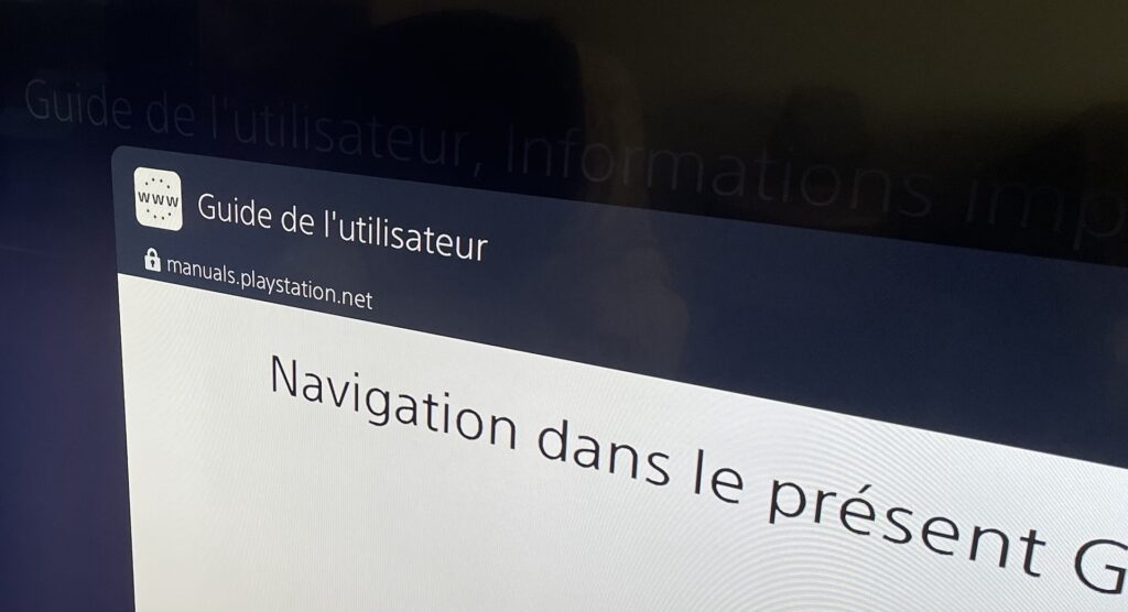 Le navigateur web bloqué de la PS5  // Source : Maxime Claudel pour Numerama