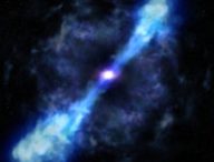 Vue d'artiste de la kilonova. // Source : NASA, ESA, and D. Player (STScI).