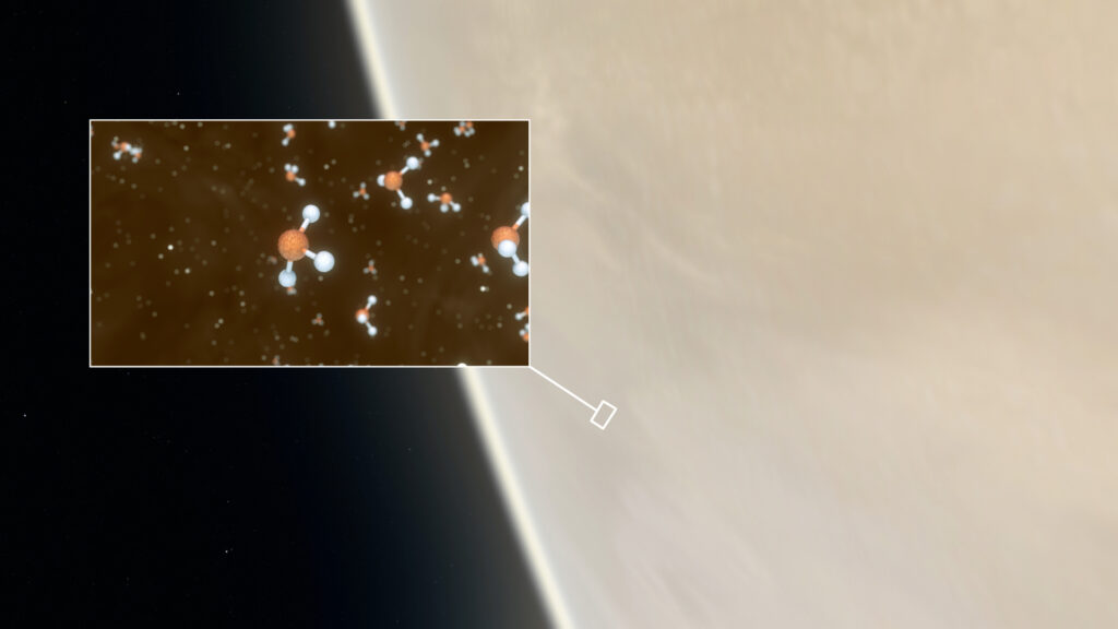 Visuel accompagnant un communiqué de l'ESO au sujet de la détection de phosphine. // Source : ESO/M. Kornmesser/L. Calçada & NASA/JPL/Caltech