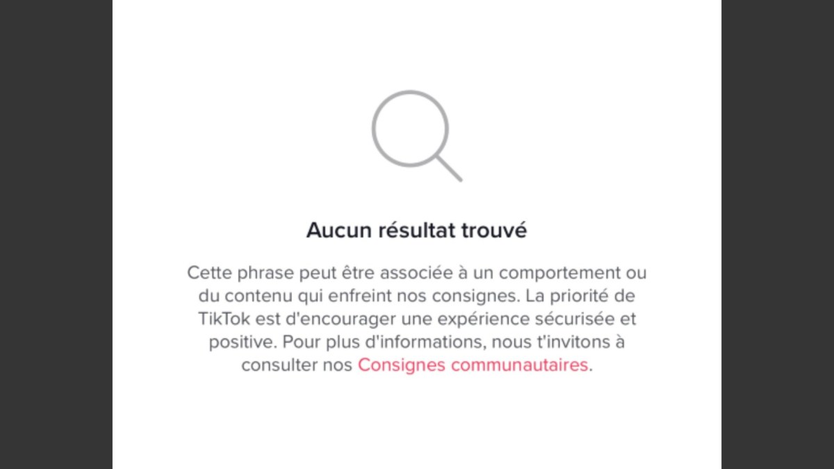 TikTok bannit des hashtags complotistes. // Source : Copie d'écran