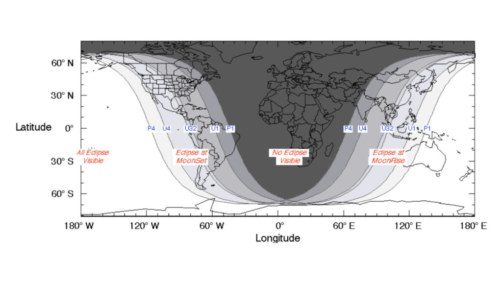 Visibilité de l'éclipse du 26 mai 2021. // Source : Wikimedia/Domaine publicc/Nasa