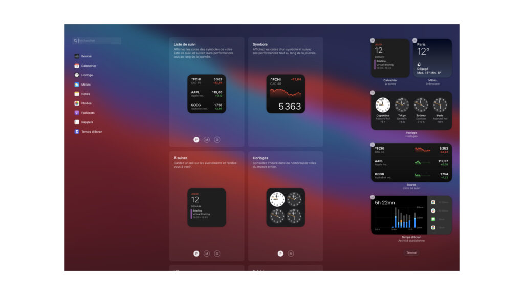 Les widgets // Source : Capture d'écran Numerama Les widgets // Source : Capture d'écran Numerama