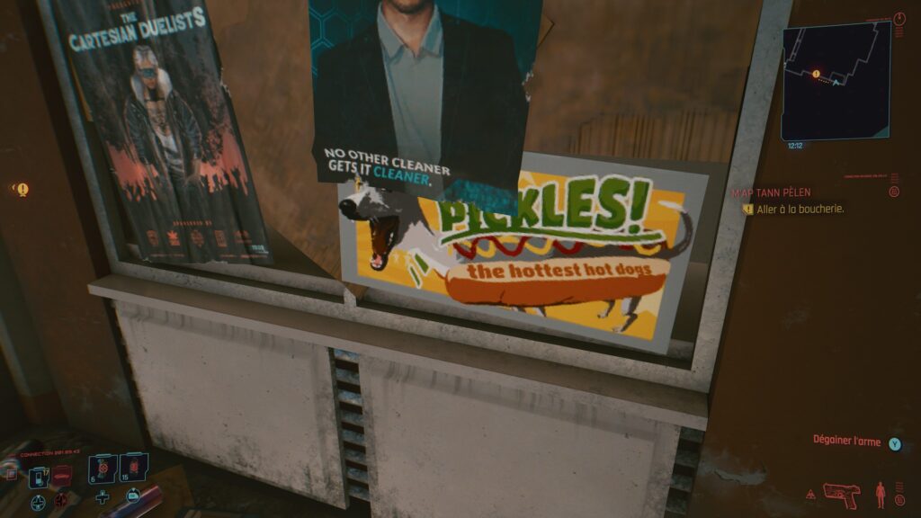 Une publicité pour un hot dog dans Cyberpunk 2077 // Source : Capture d'écran Xbox
