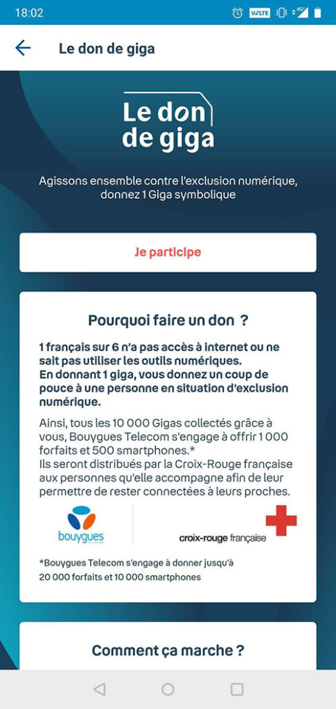 Bouygues Telecom don de giga