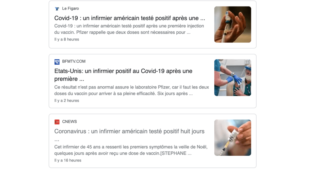 Des articles publiés sur le sujet les 30 et 31 décembre 2020