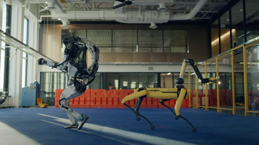 Les robots dansants de Boston Dynamics // Source : Capture d'écran YouTube