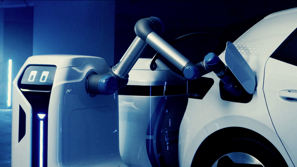 Robot de recharge par Volkswagen // Source : Volkswagen