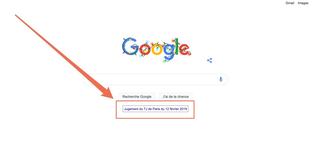 La page d'accueil de Google le 14 décembre 2020