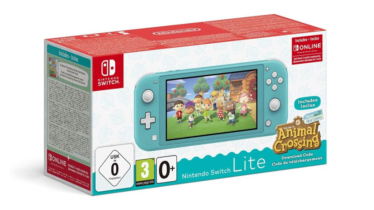 Nintendo Switch Lite animal crossing bleu