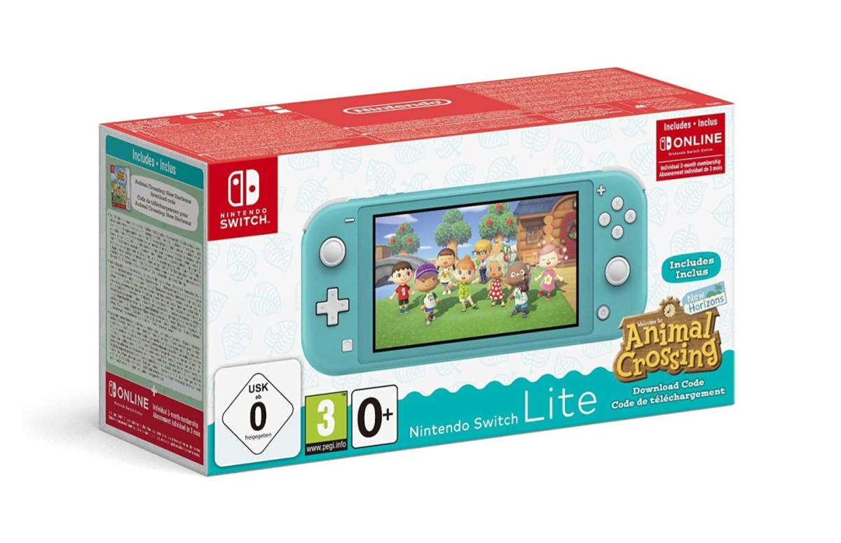 Nintendo Switch Lite animal crossing bleu