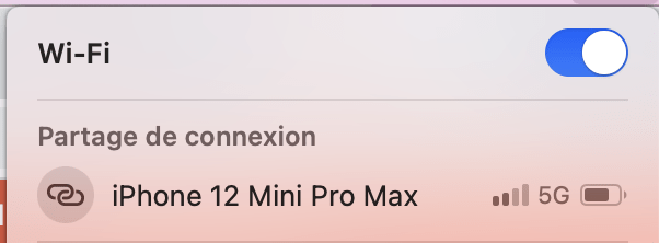 partage de connexion iPhone