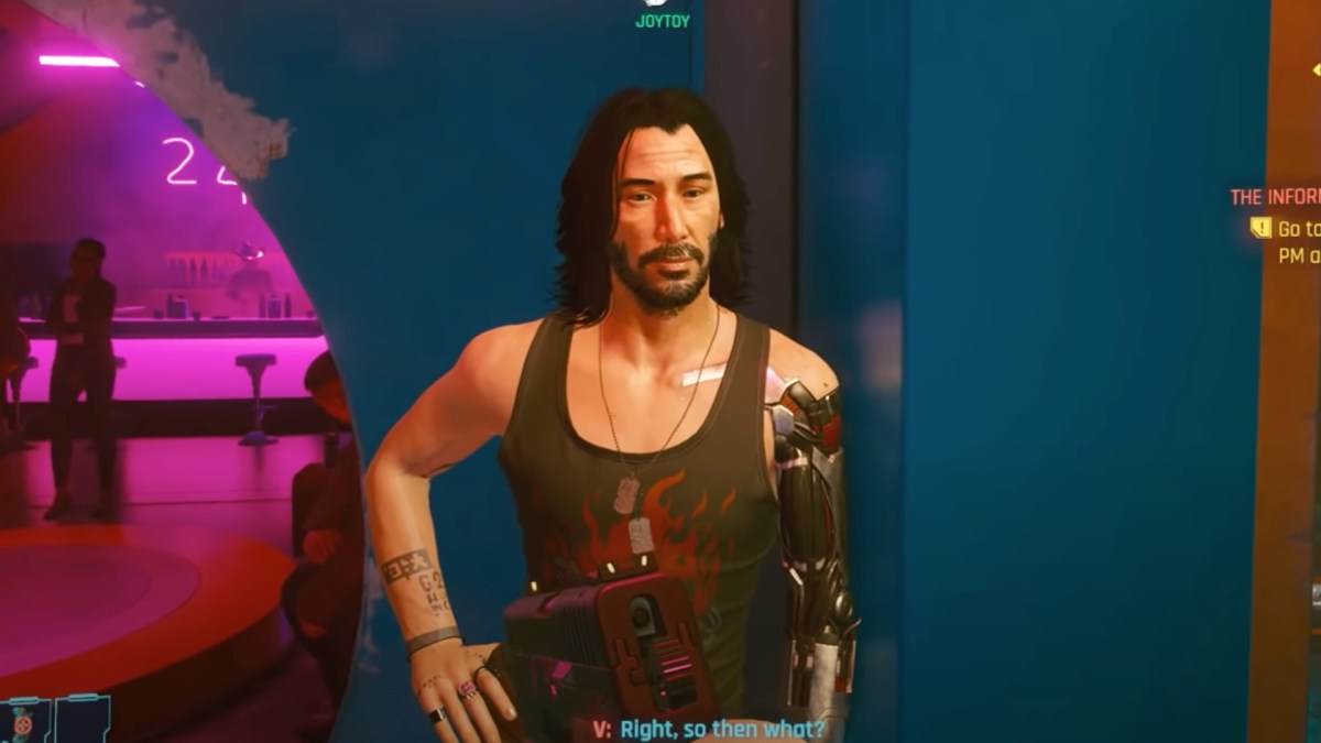 Malaise dans Cyberpunk 2077 : Keanu Reeves en mode prostitué // Source : YouTube/Chaîne DPJ