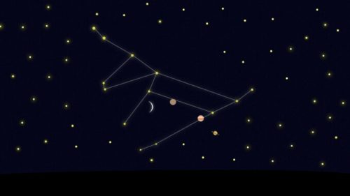 Conjonction de la Lune, Mercure et Jupiter le 14 janvier 2021. // Source : Nino Barbey pour Numerama