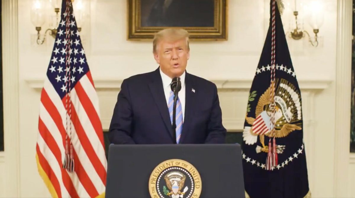 Donald Trump s'est exprimé le 8 janvier 2020 // Source : YouTube