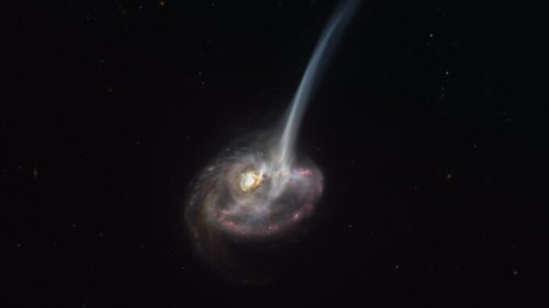 Vue d'artiste de la galaxie ID2299. // Source : ESO/M. Kornmesser (image recadrée)