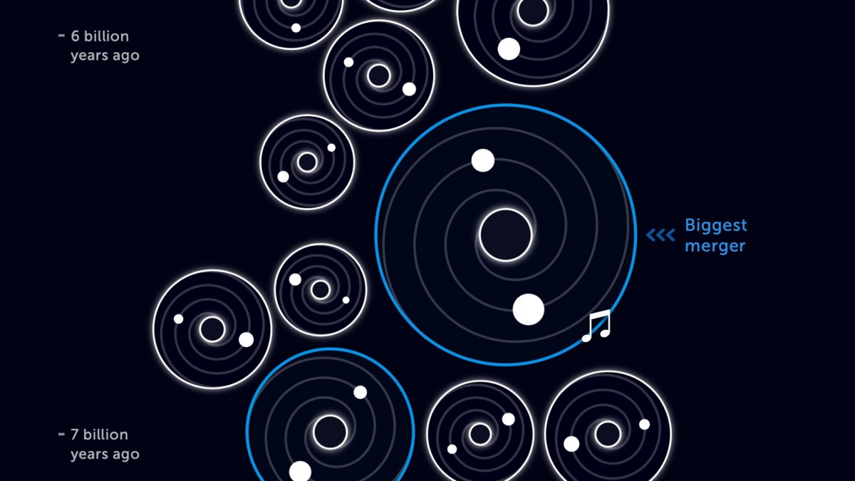 Les plus anciennes ondes gravitationnelles détectées. // Source : Capture d'écran ScienceNews/Nadieh Bremer