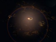 Représentation du trou noir aspirant partiellement l'étoile. // Source : NASA’s Goddard Space Flight Center/Chris Smith (USRA/GESTAR)