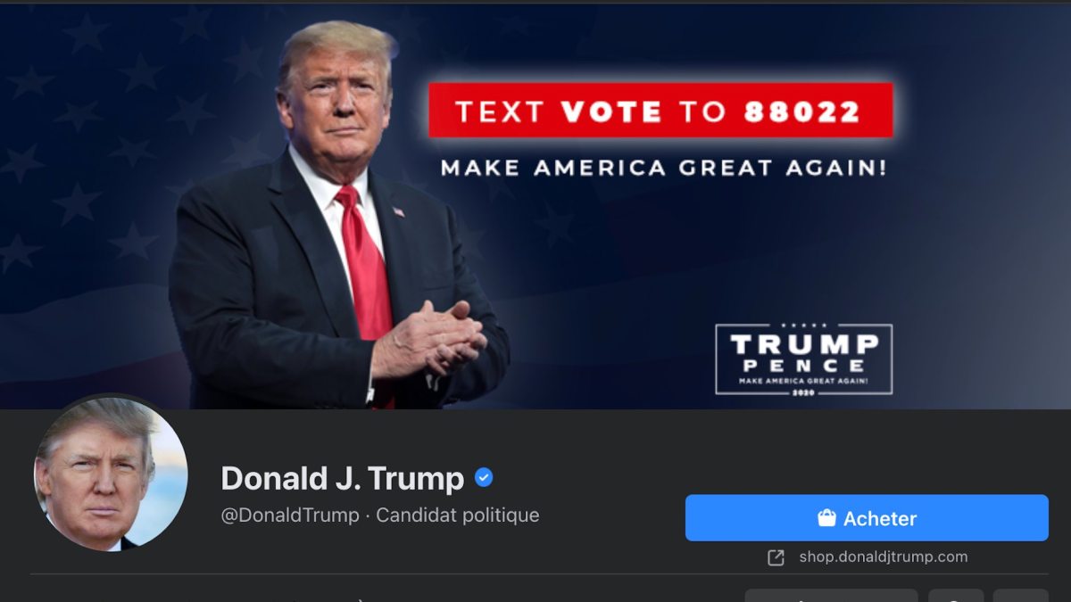 Le compte Facebook officiel de Donald Trump // Source : Facebook