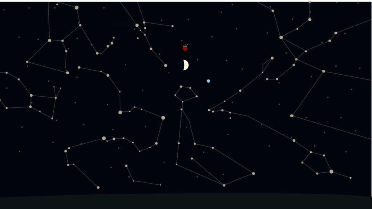 Conjonction entre la Lune et Mars le soir du 18 février 2021. // Source : Nino Barbey pour Numerama