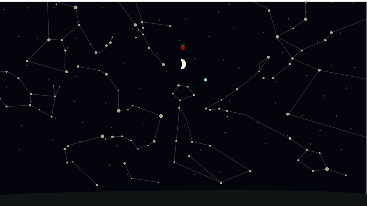 Conjonction entre la Lune et Mars le soir du 18 février 2021. // Source : Nino Barbey pour Numerama