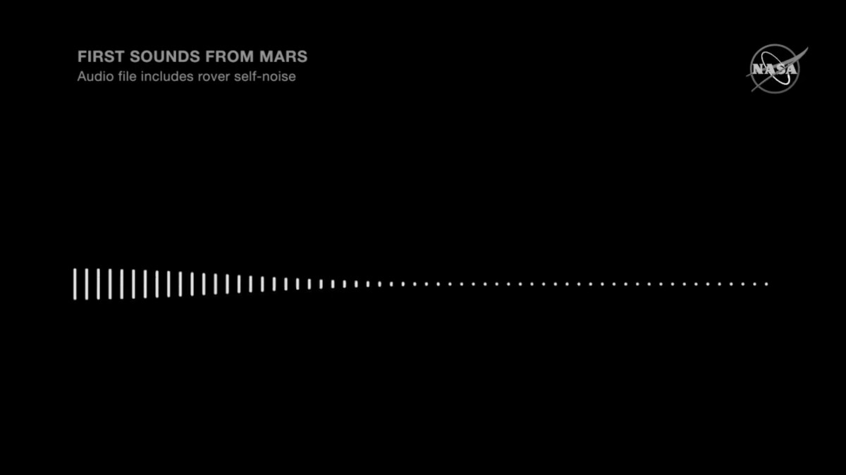 Capture d'écran de la vidéo de la Nasa qui diffuse le premier son sur Mars // Source : YouTube/Nasa