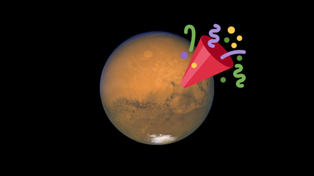 Bonne année sur Mars ! // Source : Flickr/CC/Nasa Hubble Space Telescope, Wikimedia/CC/Twitter, montage Numerama