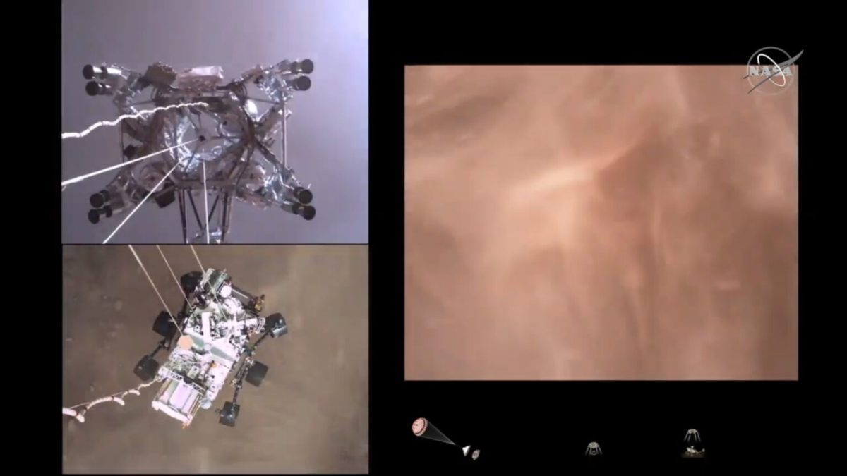 Vidéo de l'atterrissage de Perseverance. // Source : Capture d'écran Nasa