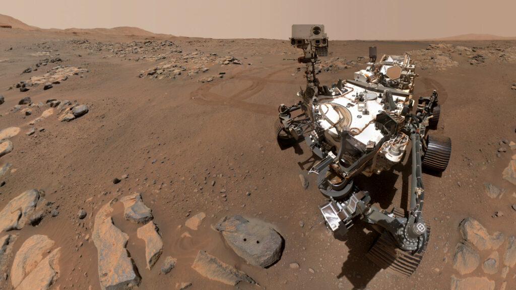 Perseverance sur Mars. // Source : NASA/JPL-Caltech/MSSS (image recadrée)