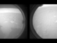 Les deux premières images envoyées par le rover Perseverance sur Mars. // Source : NASA/JPL-Caltech, montage Numerama