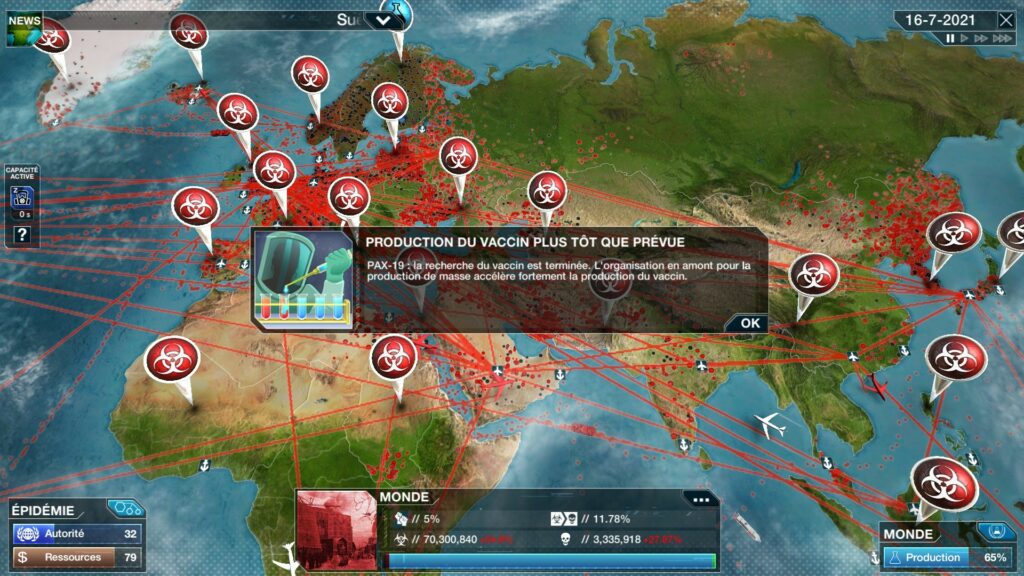 Plague Inc: Le Remède // Source : Ndemic Creations