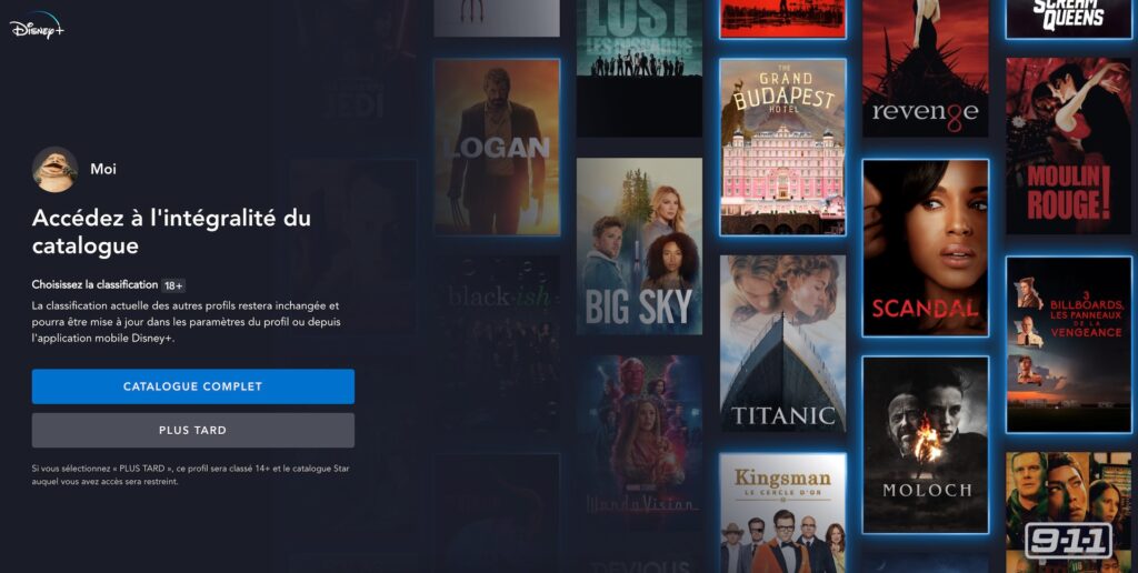 Activer la restriction d'âge sur Disney+