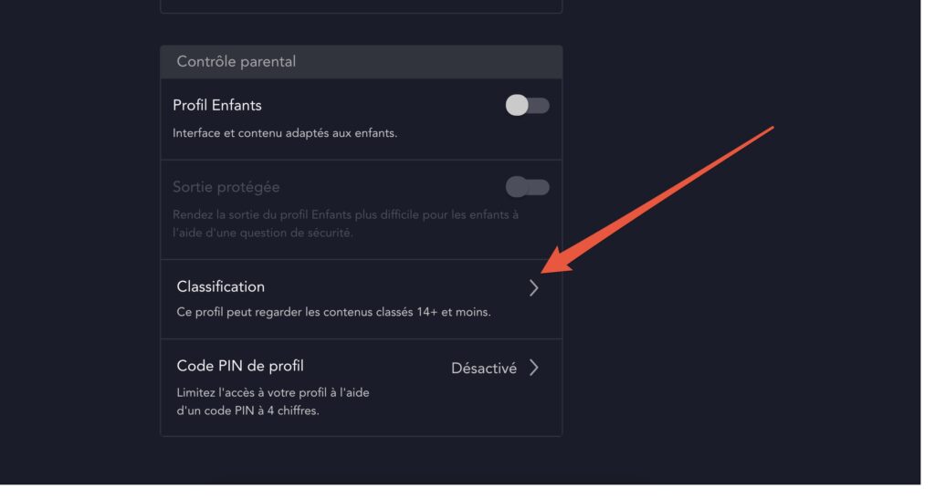 Activer la restriction d'âge sur Disney+ // Source : Disney+ Activer la restriction d'âge sur Disney+ // Source : Disney+