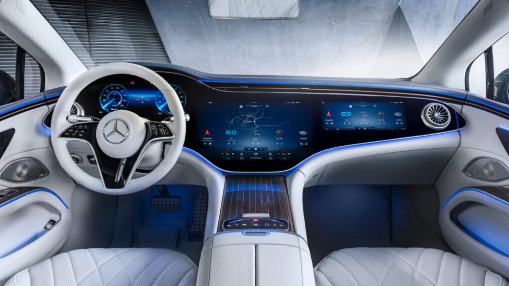 Intérieur de la Mercedes EQS // Source : Mercedes