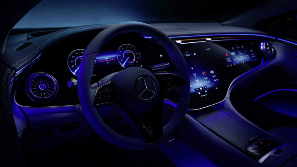 Intérieur de la Mercedes EQS // Source : Mercedes
