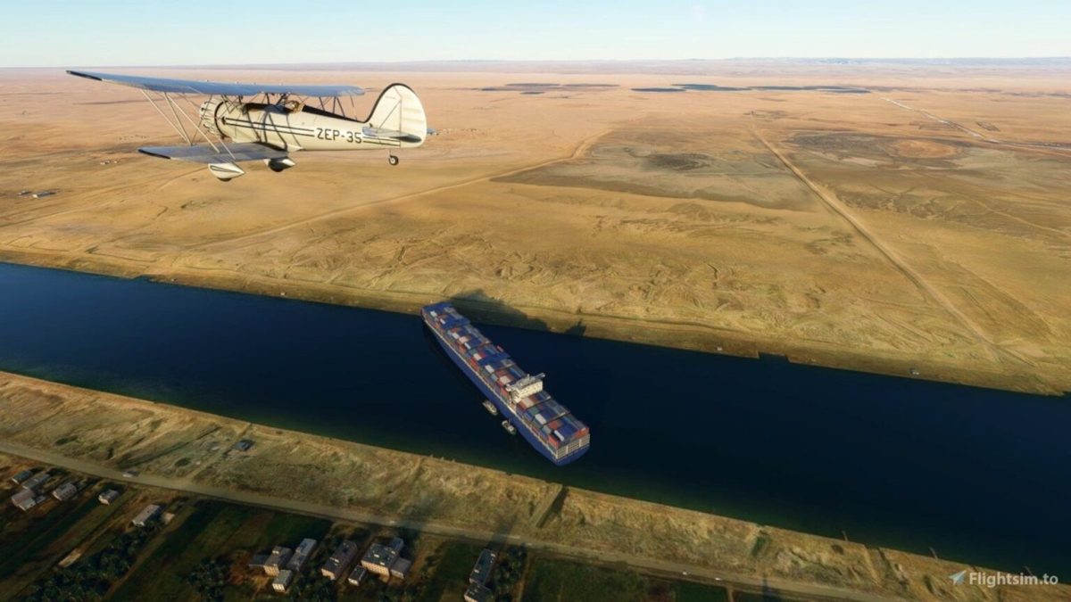 La première version du mod "Cargo bloqué" dans Flight Sim // Source : flightsim.to