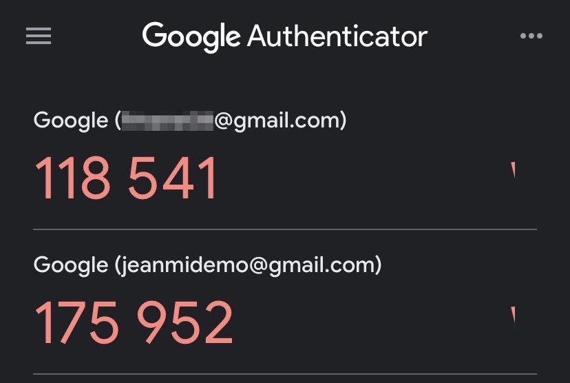 Toutes les 30 secondes, Authenticator génère un code aléatoire à 6 chiffres pour chacun de vos comptes. 