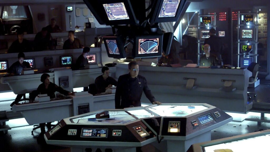 Centrale de contrôle dans la série Battlestar Galactica. // Source : SyFy