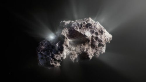 Vue d'artiste de la comète 2I/Borisov. // Source : ESO/M. Kormesser (image recadrée)