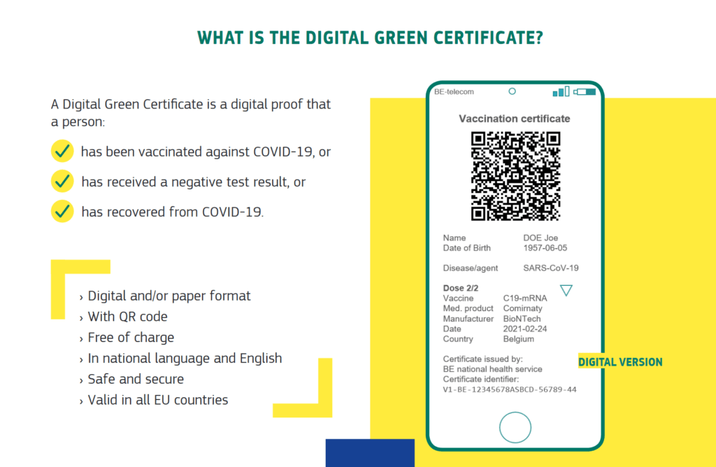 Certificat vert numérique européen