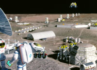 Le projet pour les années 2020 est d'installer une base lunaire. Cela pose la question de la préservation de l'environnement lunaire. // Source : NASA/SAIC/Pat Rawlings (image recadrée)