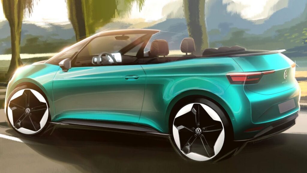 Esquisse Volkswagen ID.3 Cabriolet // Source : Volkswagen Esquisse Volkswagen ID.3 Cabriolet // Source : Volkswagen