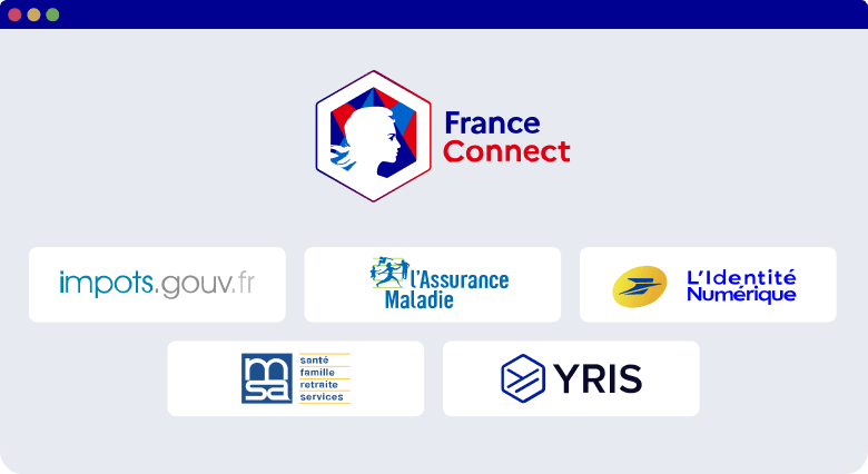 The France Connect platform offers access to numerous accounts.  // Source: France Connect