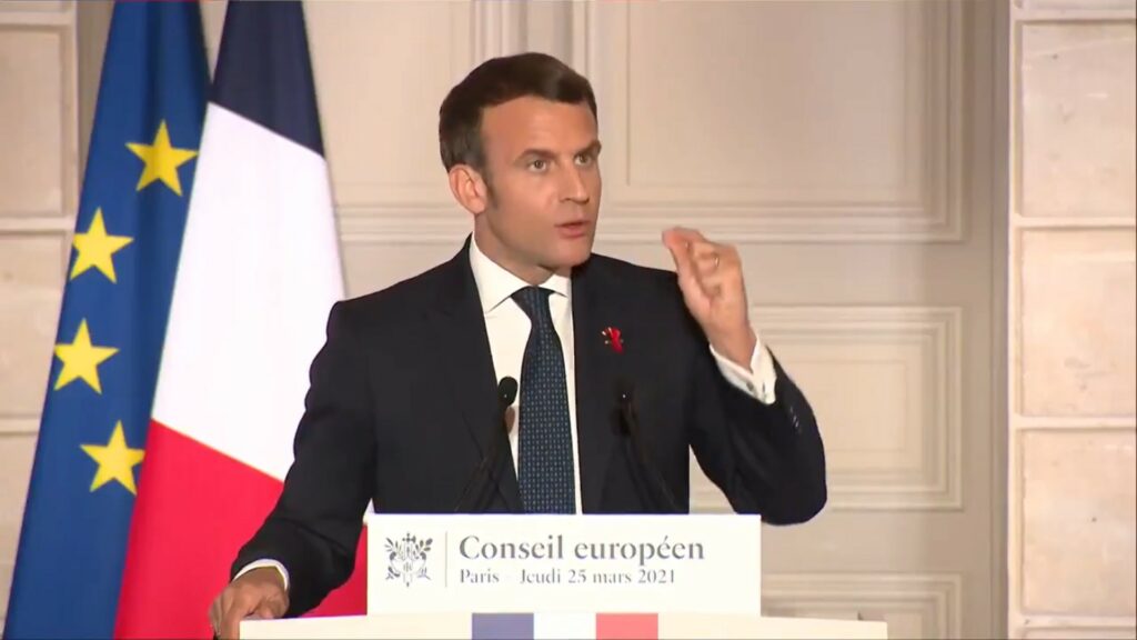 Emmanuel Macron le 25 mars 2021.