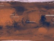 Carte de Mars et des divers sites d'atterrissage. // Source : NASA/JPL-Caltech (image recadrée)