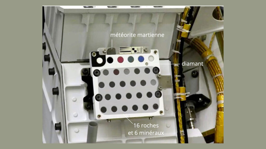 La météorite martienne dans l'instrument SuperCam. // Source : NASA/JPL-Caltech