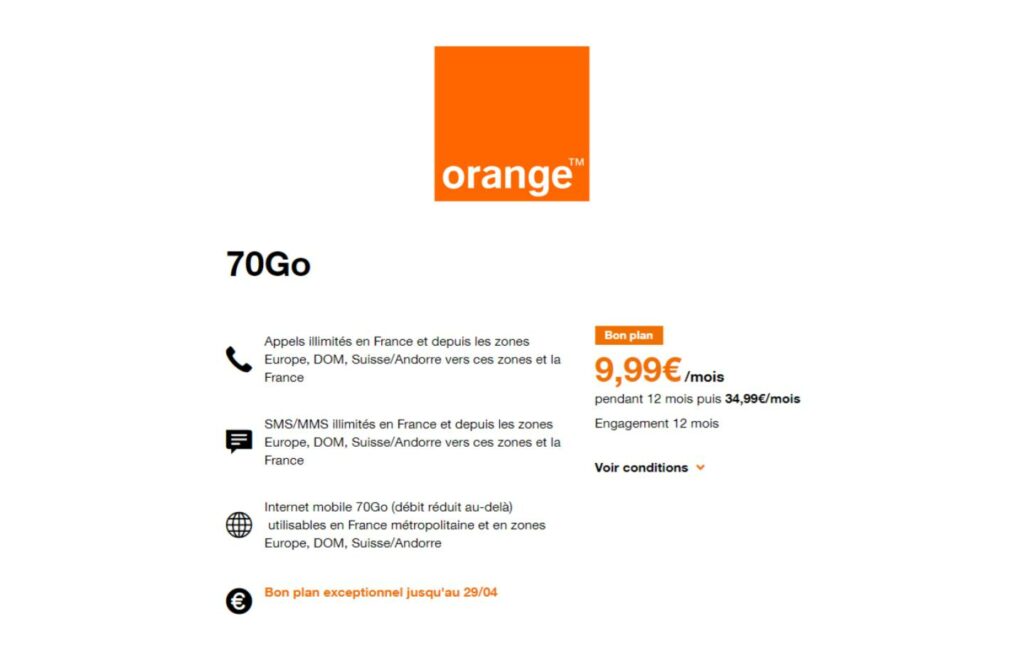 Orange forfait 10 € Orange forfait 10 €