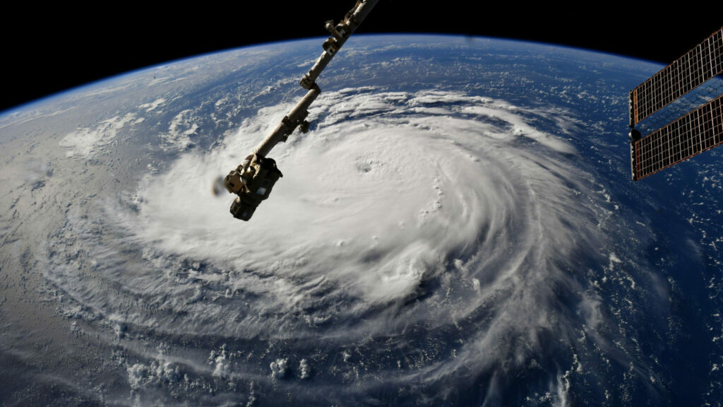L'ouragan Florence vu depuis l'espace. // Source : Flickr/CC/Nasa Goddard Space Flight Center