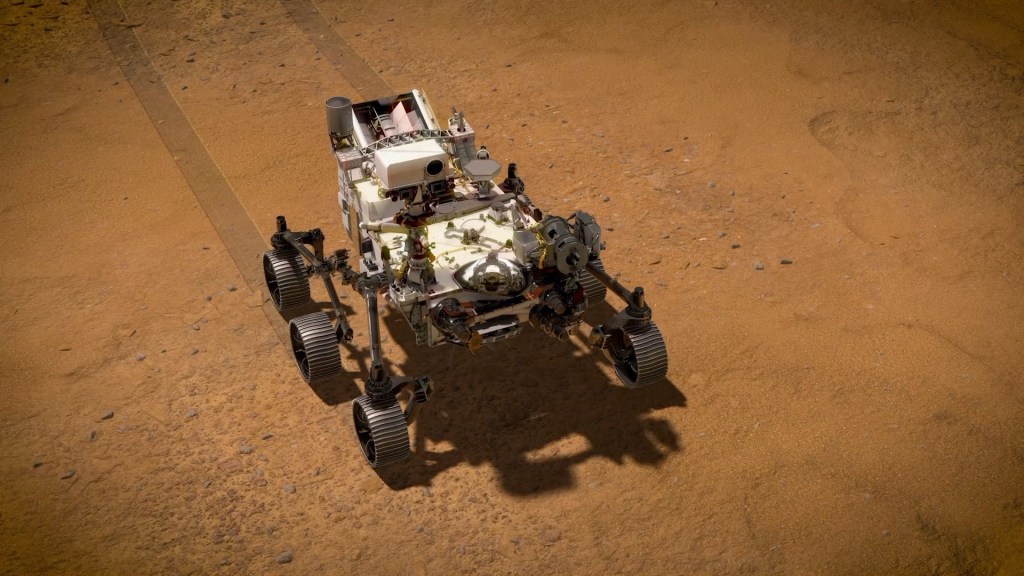 Perseverance sur Mars (illustration). // Source : NASA/JPL-Caltech