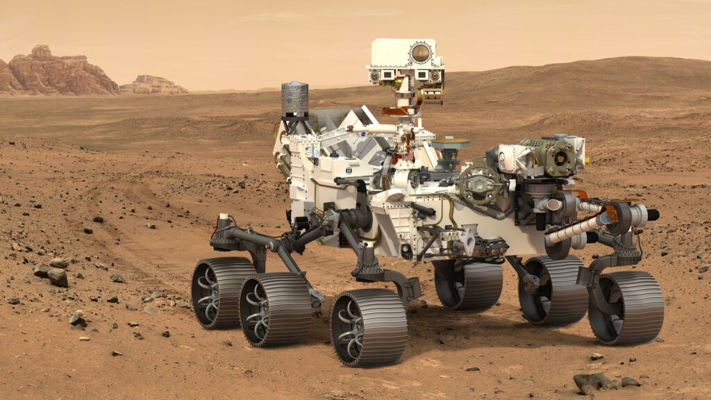 perseverance rover mars cnes roule